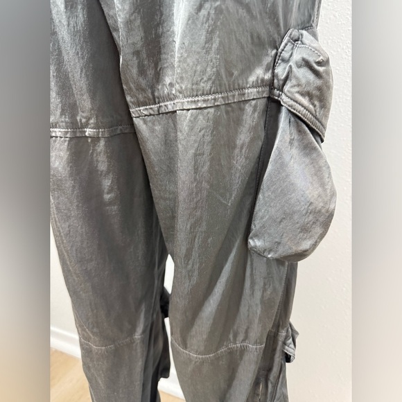 EUC Acne Studios Dusty Grey Satin Cargo Pants - Picture 12 of 16